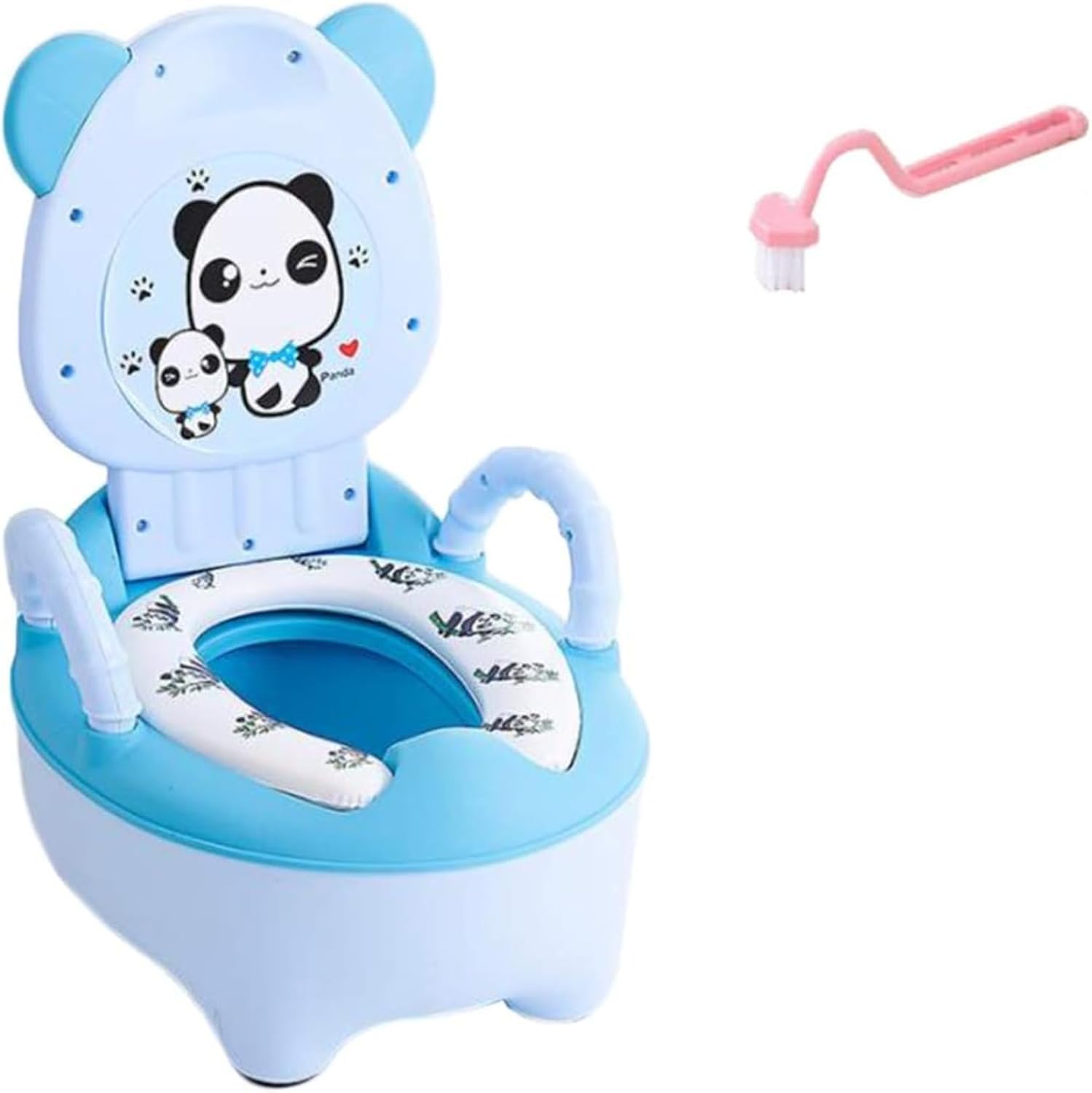 パンダ パターンかわいいブラシ ユニセックス子供洋式トイレ ソフト パッド付き トイレ トレーニング補..