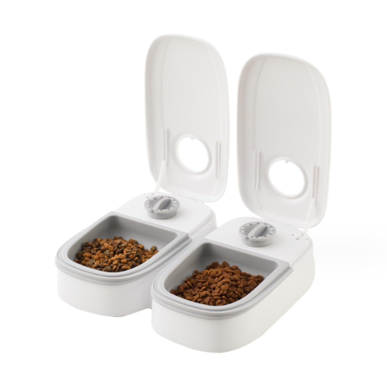 自動給餌器 ペットフィーダー猫 犬 2食分 餌やり器 タイマー設定 小型 コンパクト 電池式 タイマー式 ..