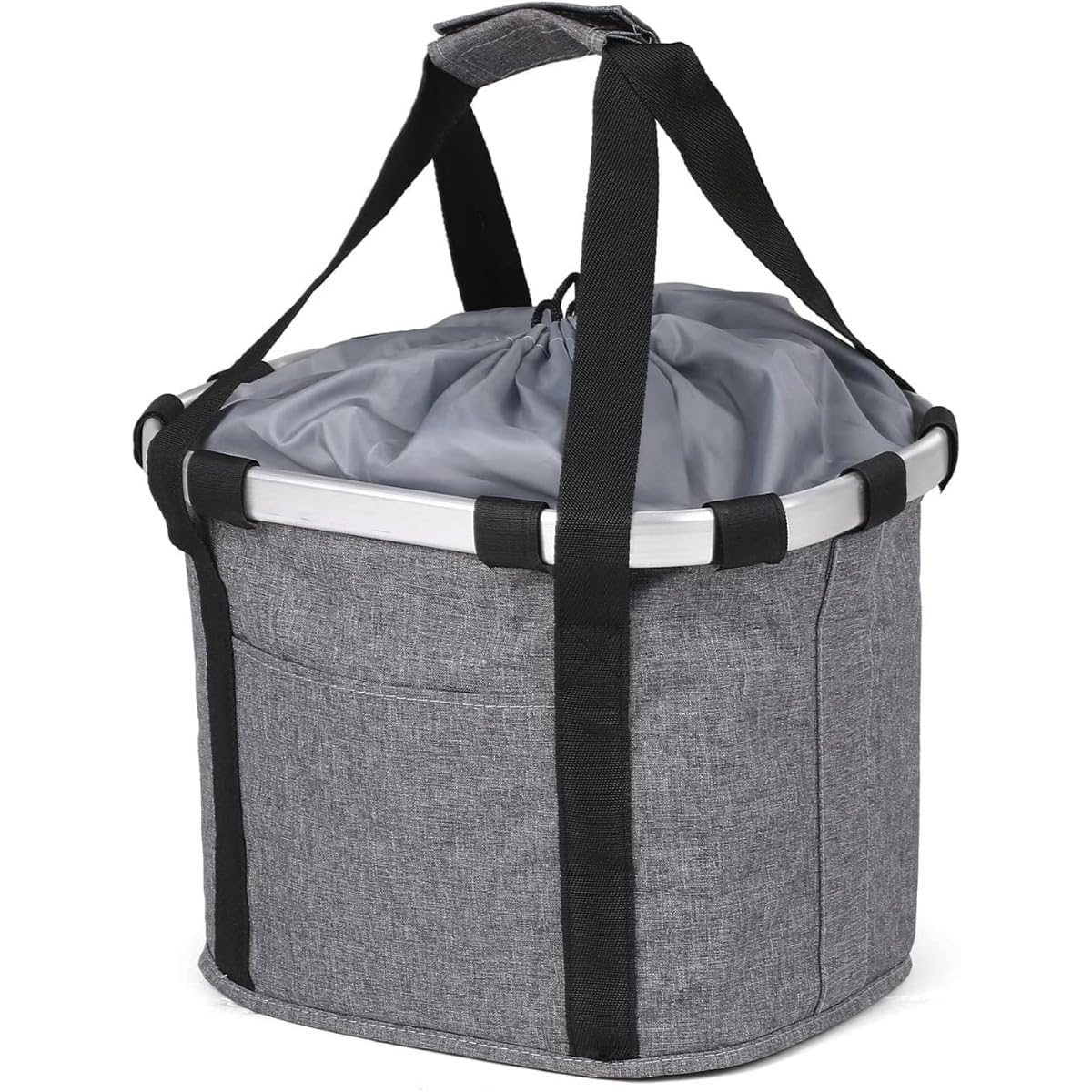 自転車 かご 前かご 取り外し可能 折りたたみ 巾着式 バスケット 防水 着脱式 ペット ショッピング 通勤 キャンプ アウトドア向け 大容量 取り付け簡単 マウンテンバイク クロスバイク対応