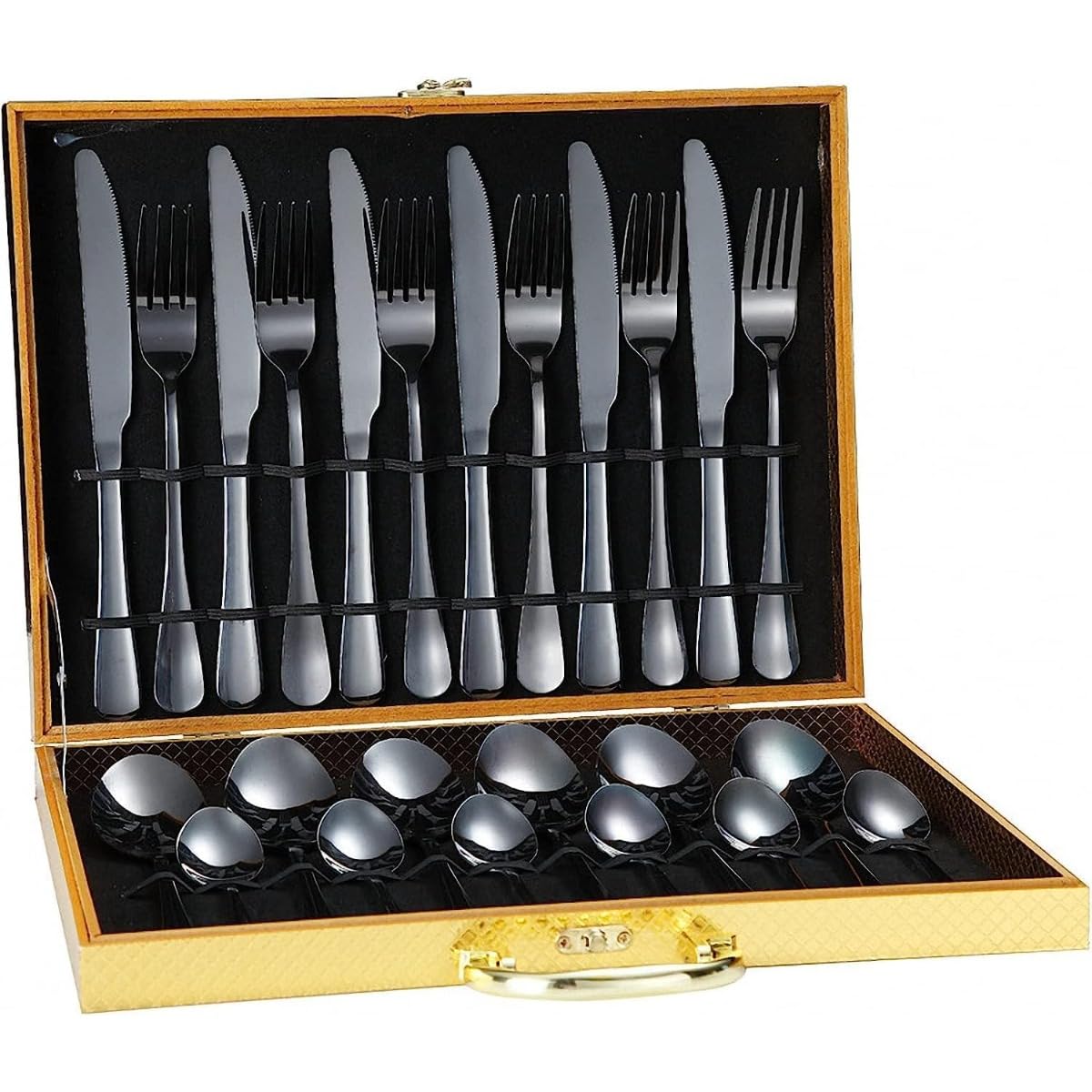 カトラリーセット 24pcs ステンレス鋼 食器 おしゃれ スプーン フォーク ナイフ ディナーカトラリー ス..