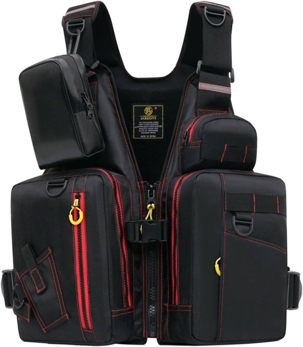 ライフジャケット大きな浮力大人の屋外釣り マルチポケット釣り浮力ベスト