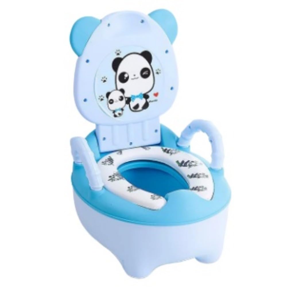 ベビー オマル トイレ 便座 パンダ柄 可愛い ブラシ付き 男女兼用 子供 ソフトクッション 便器 トレー..