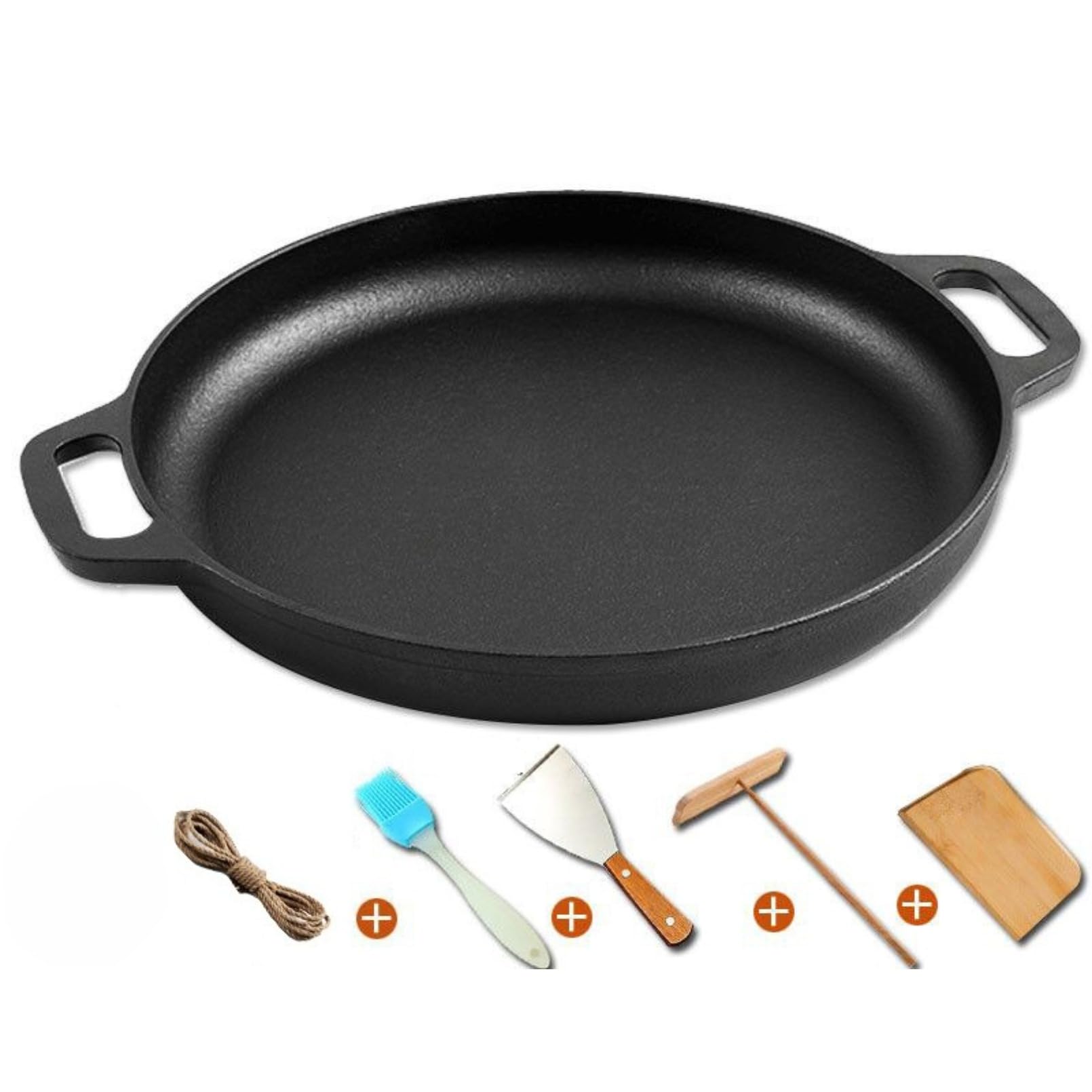 鉄板 丸形 焼肉プレート 鉄鋳物製 プロ仕様 お好み焼き 焼肉 ステーキ 焼きそば もんじゃ焼き ガス火対..