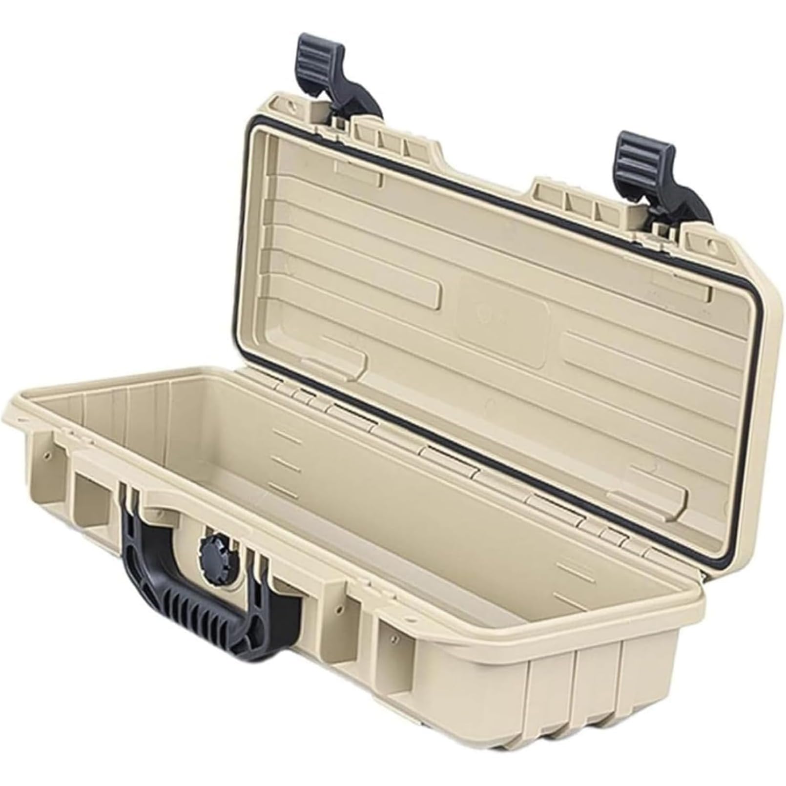 ロングツールボックス収納ホームガレージ配管工ハンドル付き防湿ロック可能な大きなスペース小さな部品緊急修理 (ベージュ)