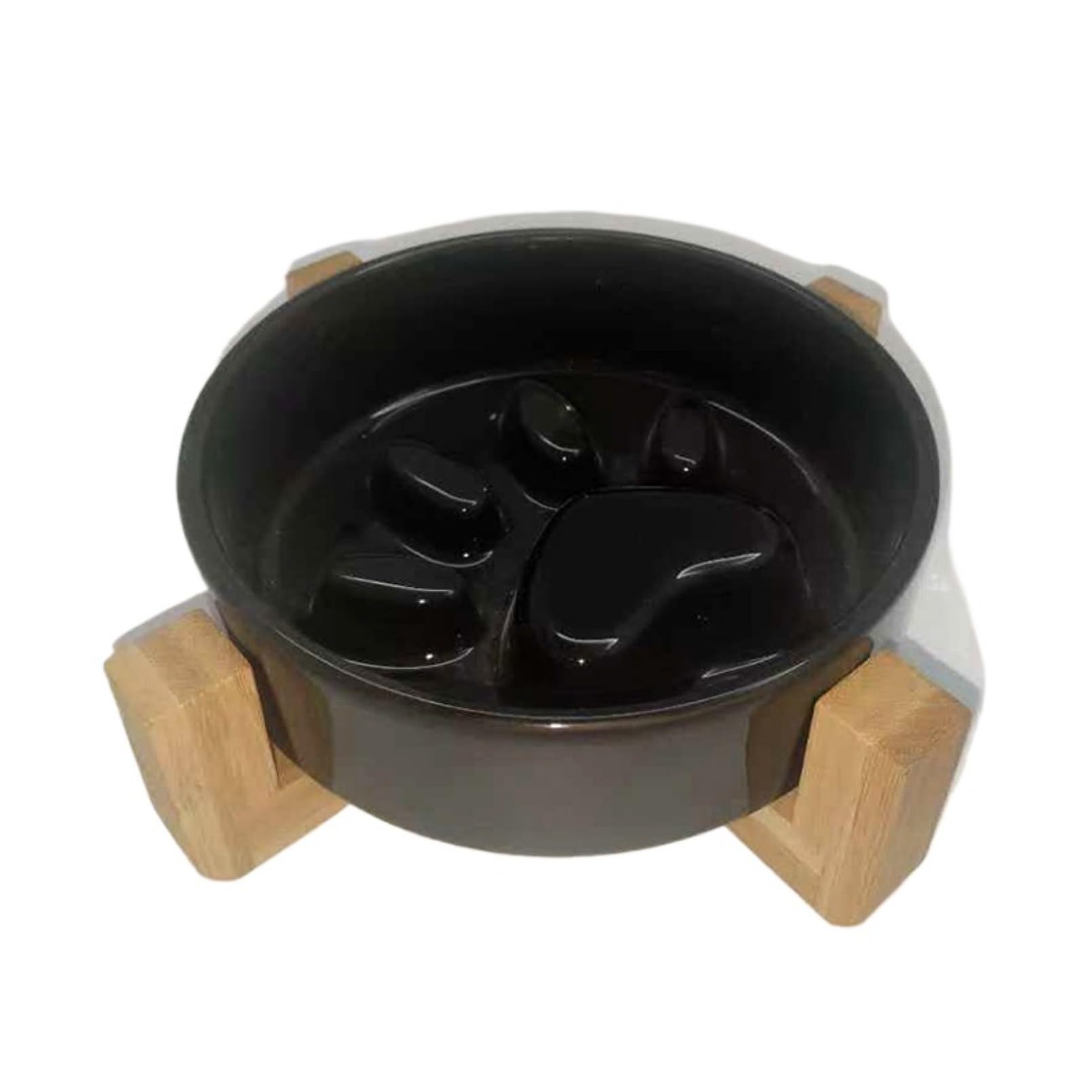 早食い防止ボウル スタンド付き 滑り止め 犬 食器 嘔吐防止 犬 ご飯台 首負担軽減 犬 餌入れ 陶器製 フ..