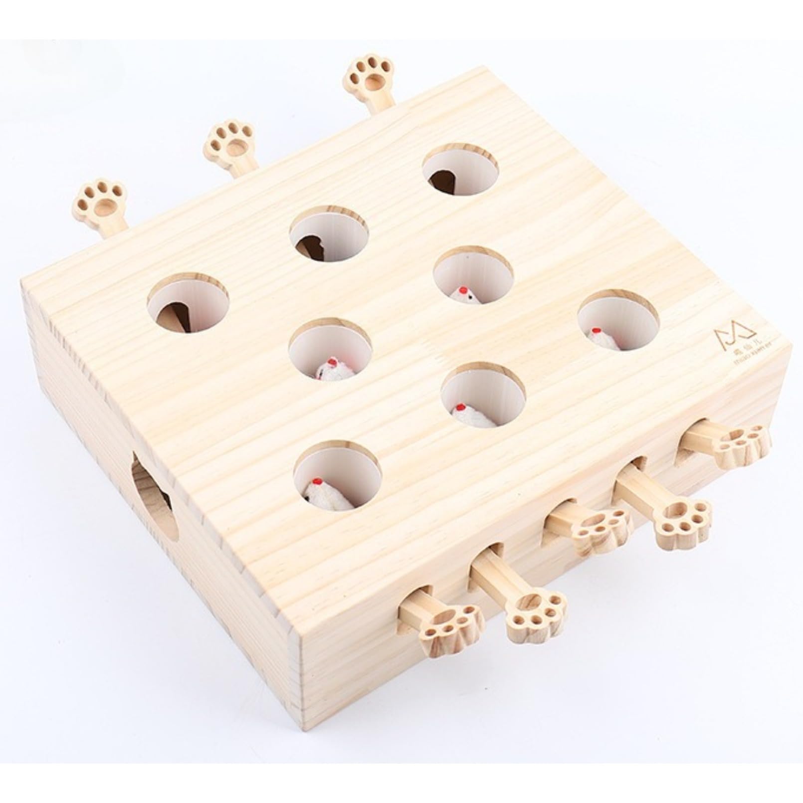 猫 おもちゃ もぐら 猫じゃらし モグラ叩き 猫遊び 猫じゃれ モグラ叩き 木箱 猫じゃらし 知育 おもち..