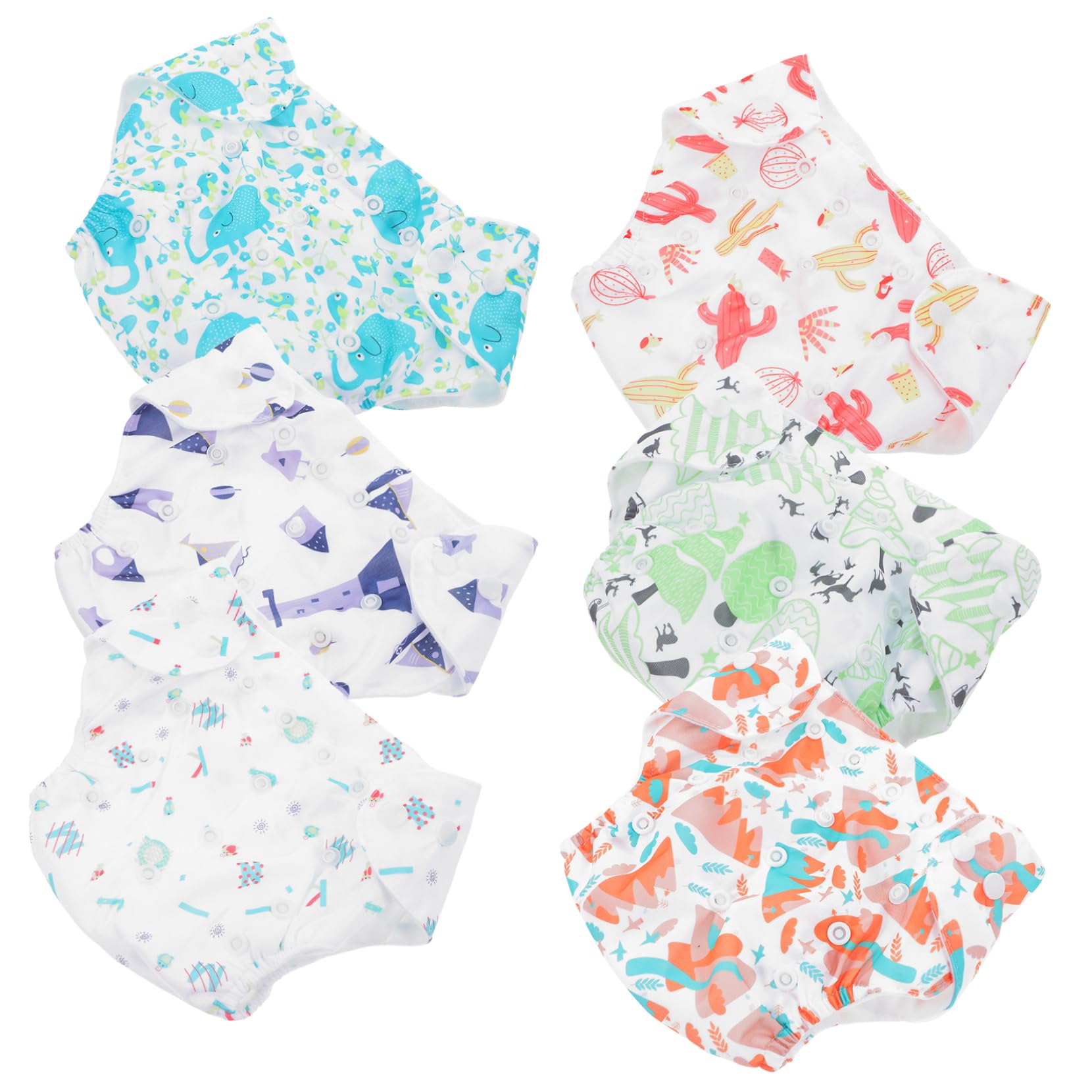 6 セット ベビーおむつセット 新生児布おむつ 幼児用布おむつ 用布おむつ 再利用可能なおむつベビー 幼児布おむつ ベビーおむつ新生児 洗える布おむつ エコロジカルコットン