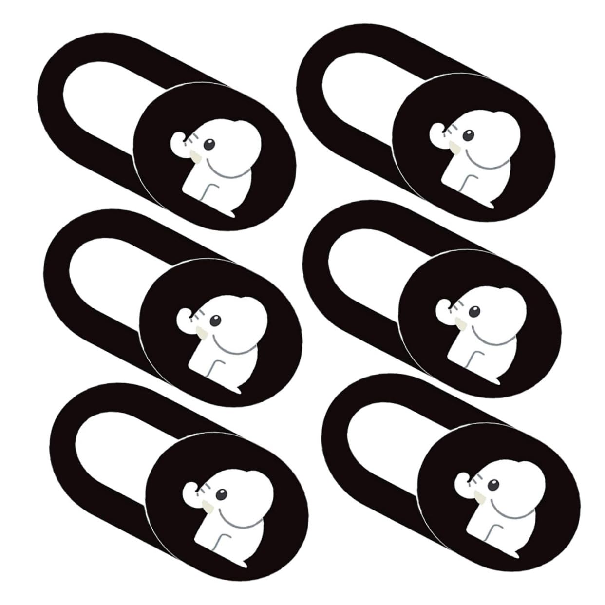 6個カメラカバー スライド式 象柄 プライバシー保護 ウェブカメラ