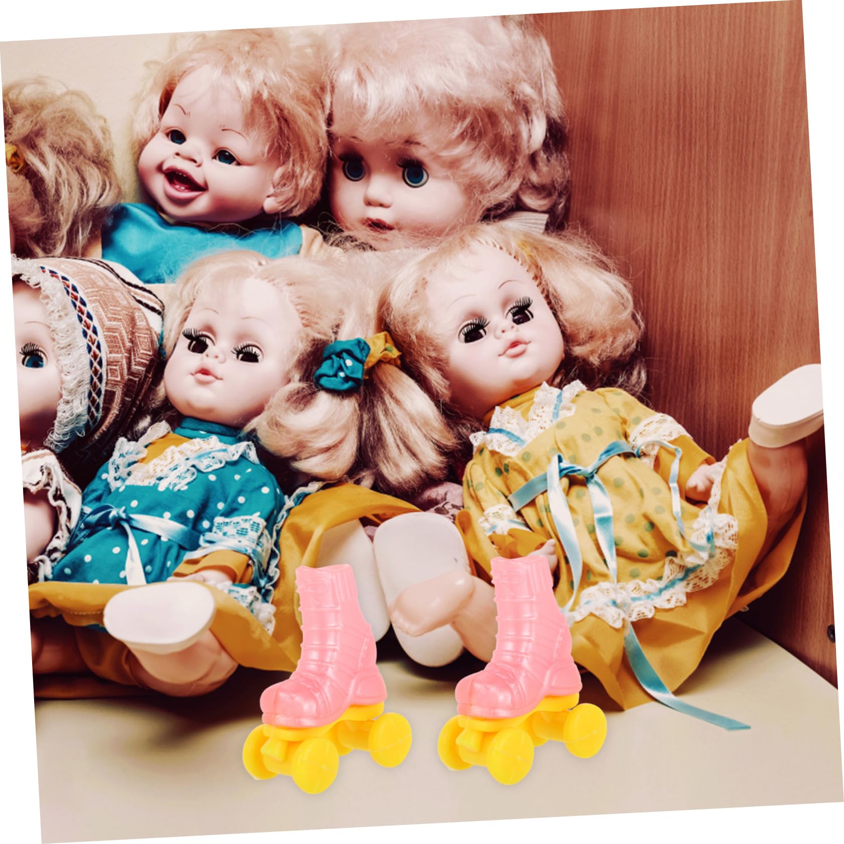 10組 ローラースケートのおもちゃ ミニドールハウスモデル Diy用ローラースケート 小さな家のアクセサ..