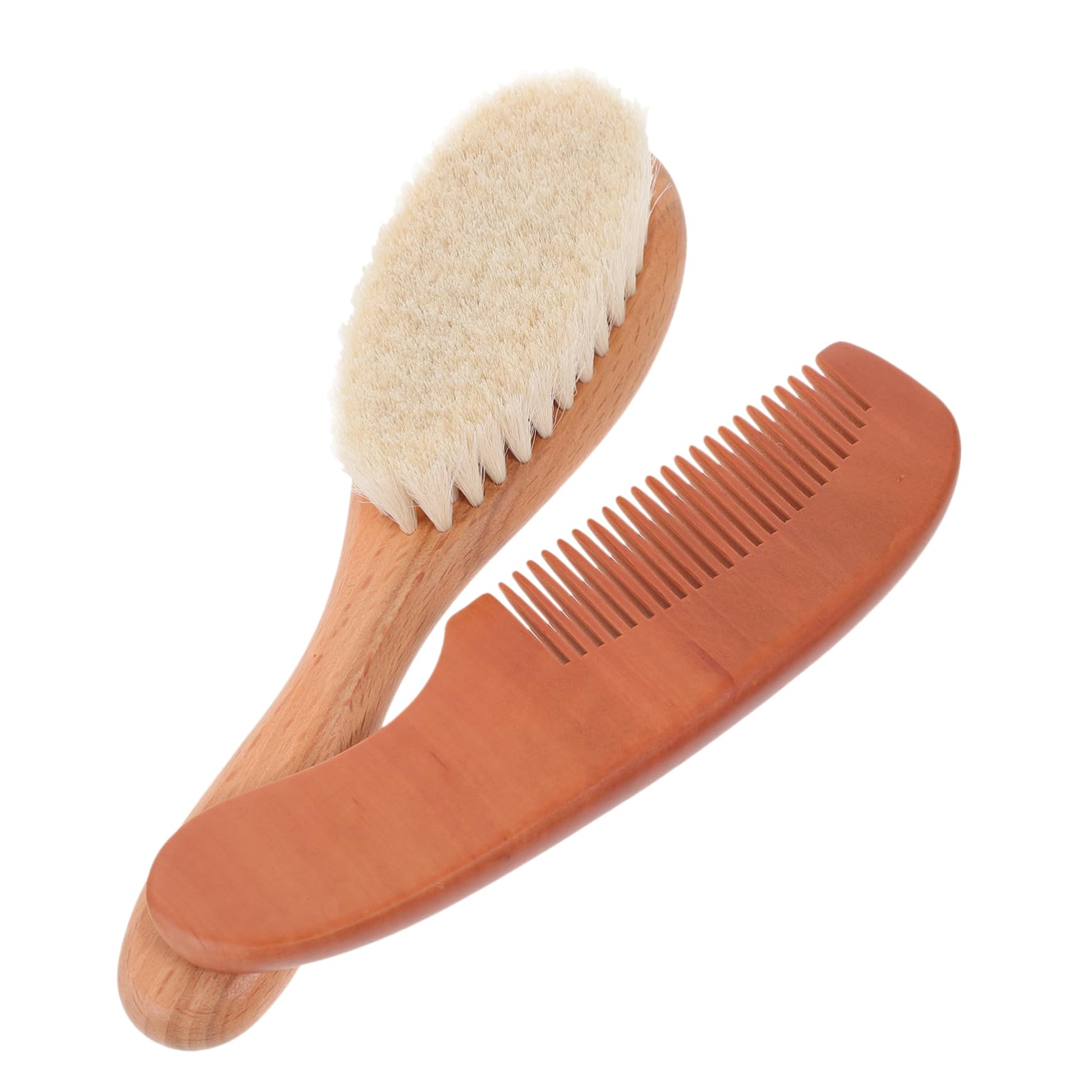 1セットちゃん用木製櫛 羊毛ブラシ ベビーケア用品点 ベビーブラ