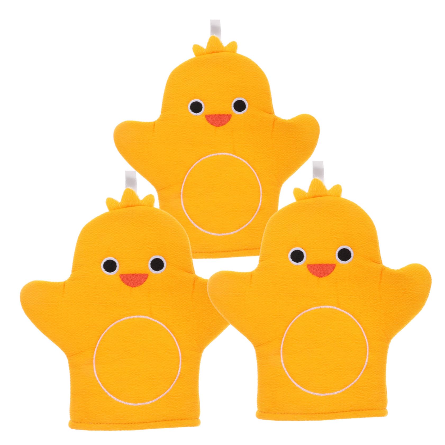 動物柄ベビーバスミット 子供用シャワースポンジ 軽量コットン製 お風呂楽しむバスタオルグローブ 3個..