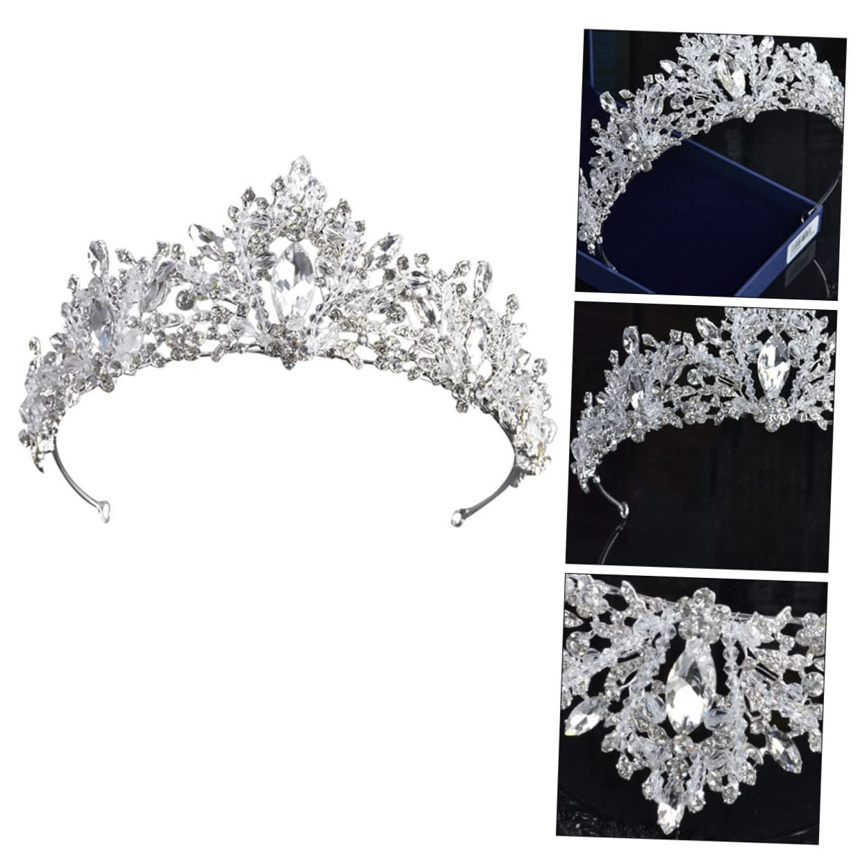 繊細なティアラ冠 結婚式用ヘアアクセサリー 新郎新婦用 バロック