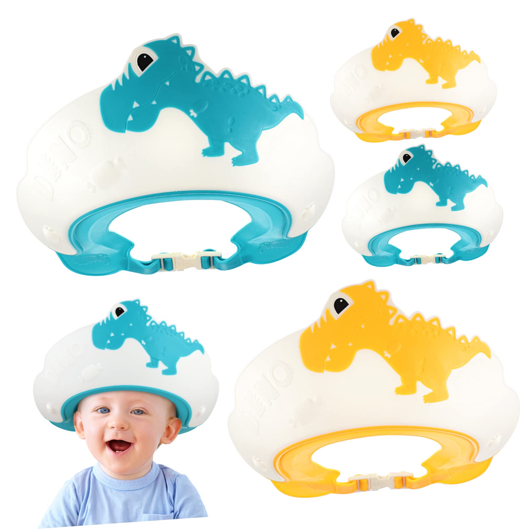 4個 涼しい帽子 子供の洗髪帽子 ベビーバス 子供用洗髪補助具 子供用シャワーキャップ 幼児洗髪シール..