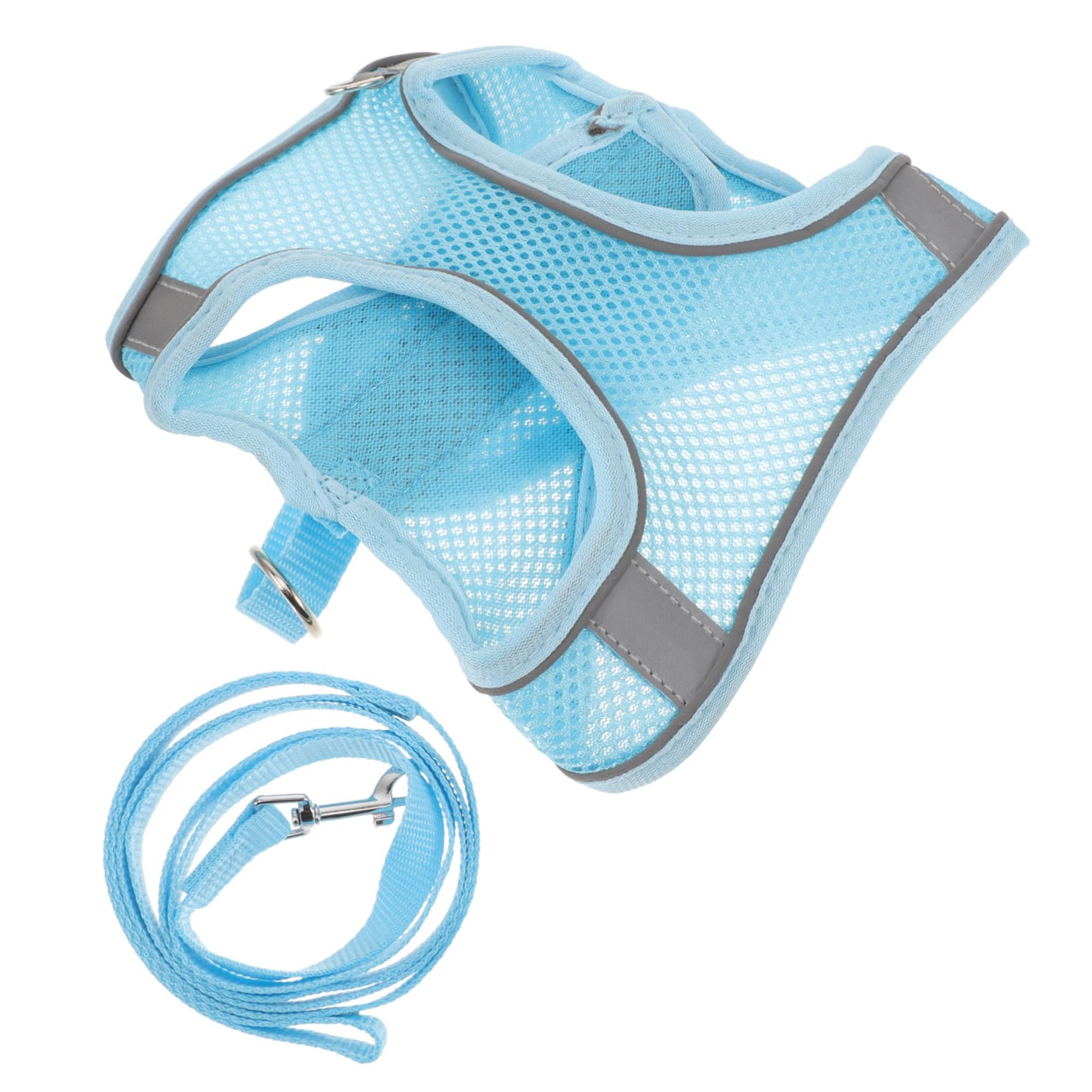 ペット用調節可能ハーネスリード 通気性メッシュ反射素材 犬用胸当て型 背中負担軽減 小型犬中型犬用 ..