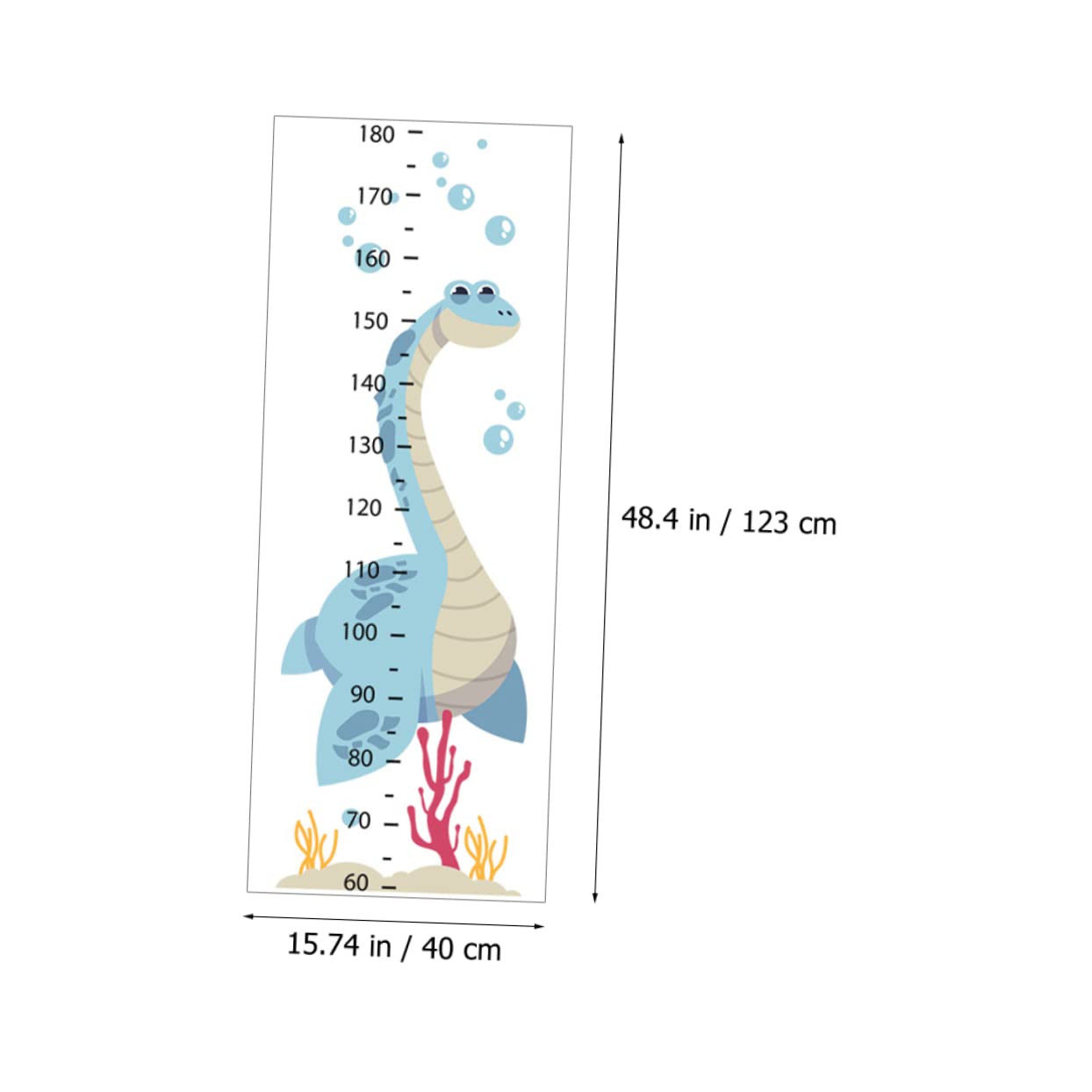 1シーツ子供用動物柄身長計ステッカー 剥がせる壁用デカール 幼稚園 子供部屋向け 成長チャートウォー..