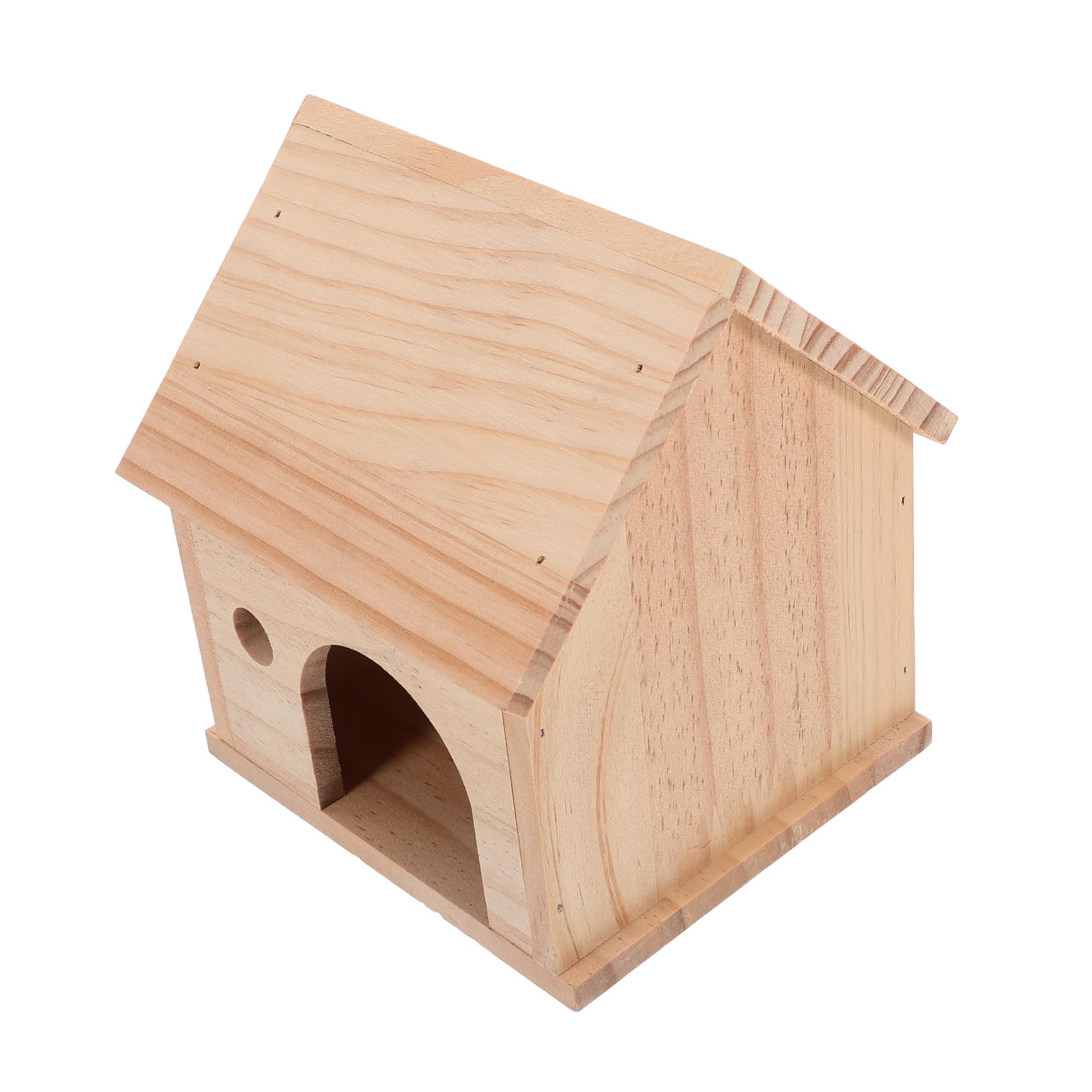 木製ハムスター隠れ家 小動物用実木小別荘 耐久 なハムスターケージ用隠れ家 多機能プレイ 休憩ハウス ..