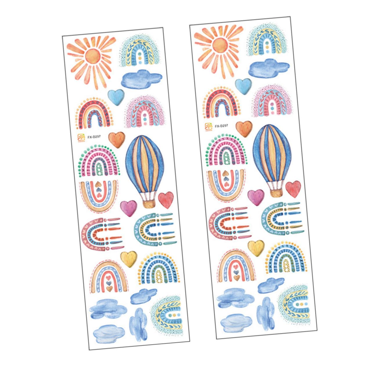 2個なアニメーションデザインの子供部屋用ウォールステッカー 防