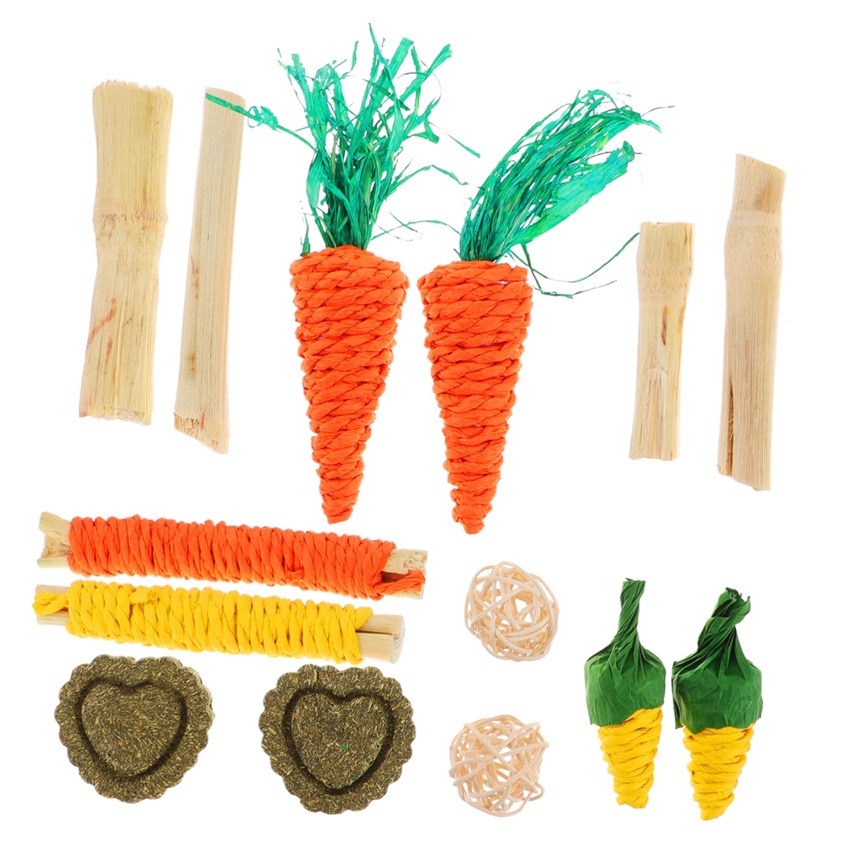 小動物用 噛み遊び木製トイ 多機能うさぎ用歯ぎしりおもちゃ リ対応 歯の健康維持促進 点混色 ム ムカ..