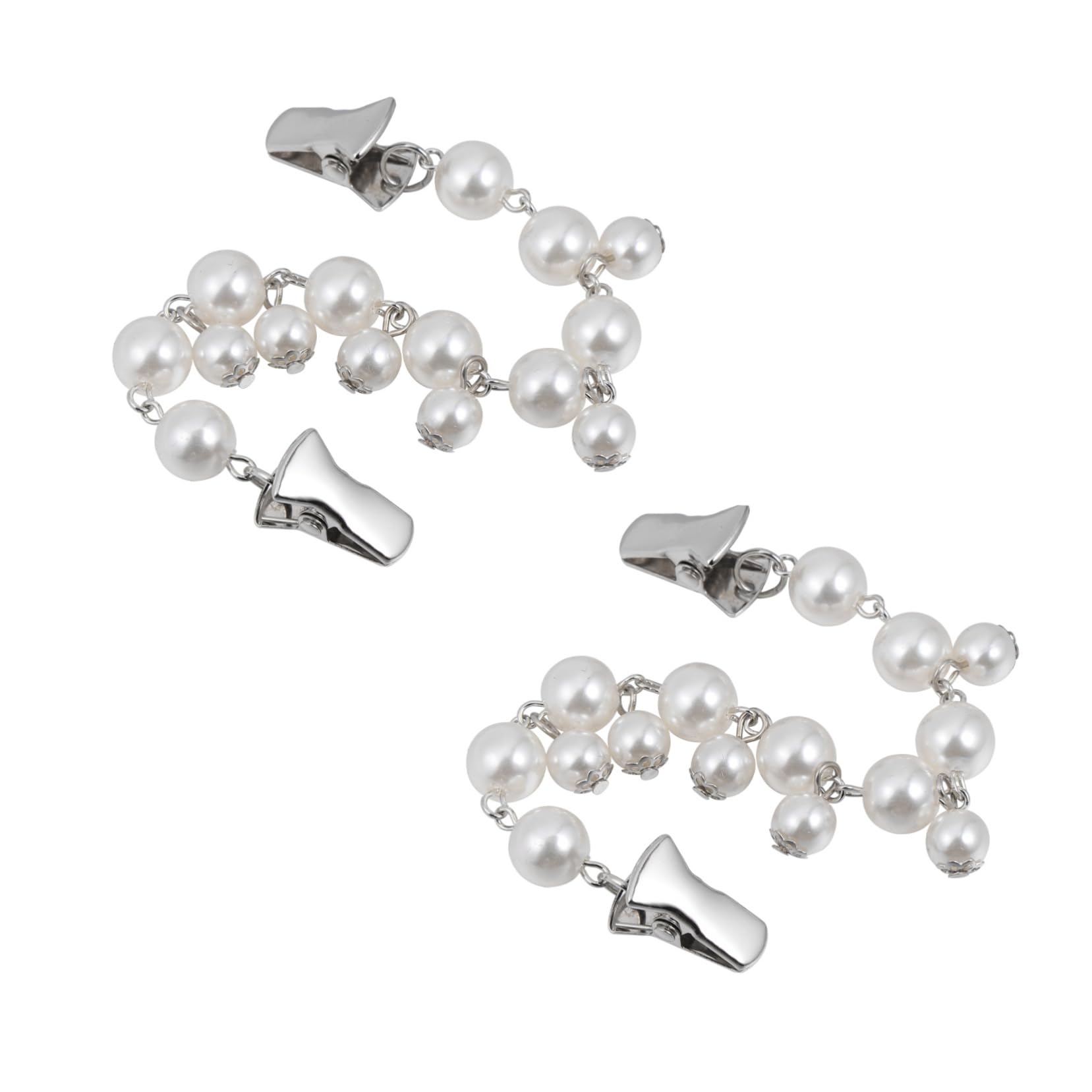 2個 カーディガンクリップ 真珠の服クリップ ヴィンテージブラウス カーディガンドレスクリップ 装飾セ..