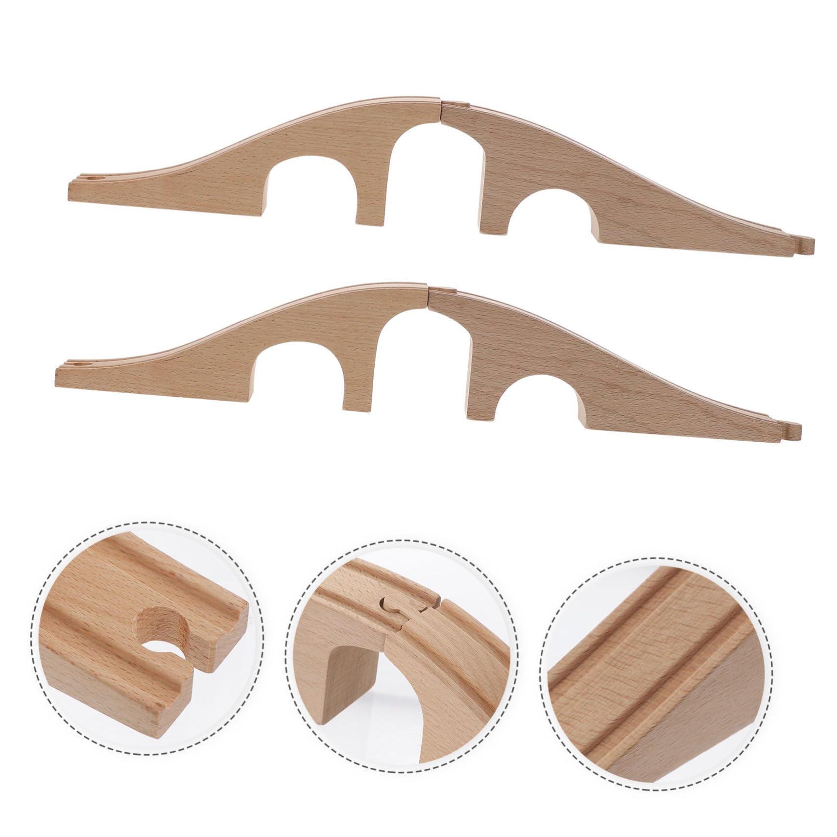 木製列車橋おもちゃ 線路シーントラックアクセサリー 子供向け 1pcの組み立て可能な線路橋モデル 鉄道..