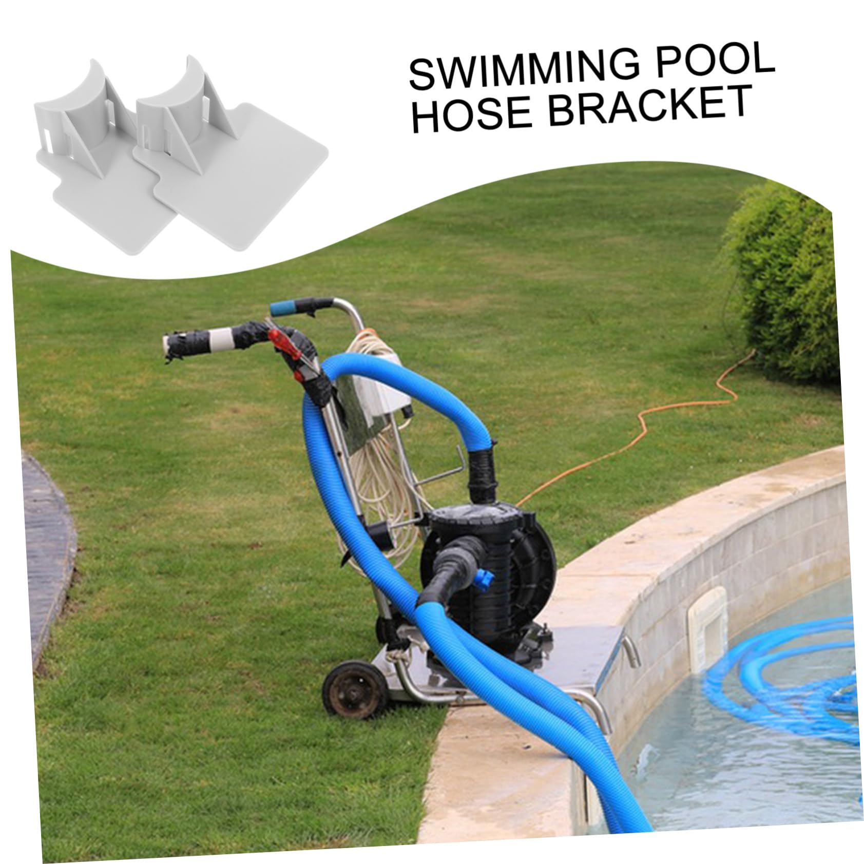 2個 ホースブラケット プールの家用品 ホース固定ホルダー 強力なサポートブラケット プールサポートブ..