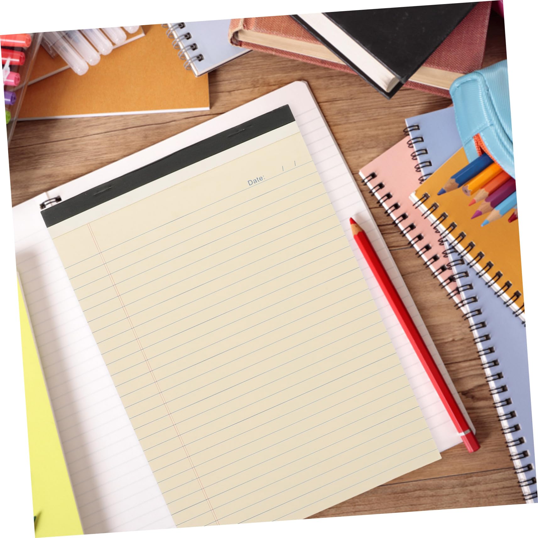 4個 手撕り可能便箋ノート 軽量で携帯便利なオフィス管理用メモ帳 スムーズな書き心地 使いやすい罫線..