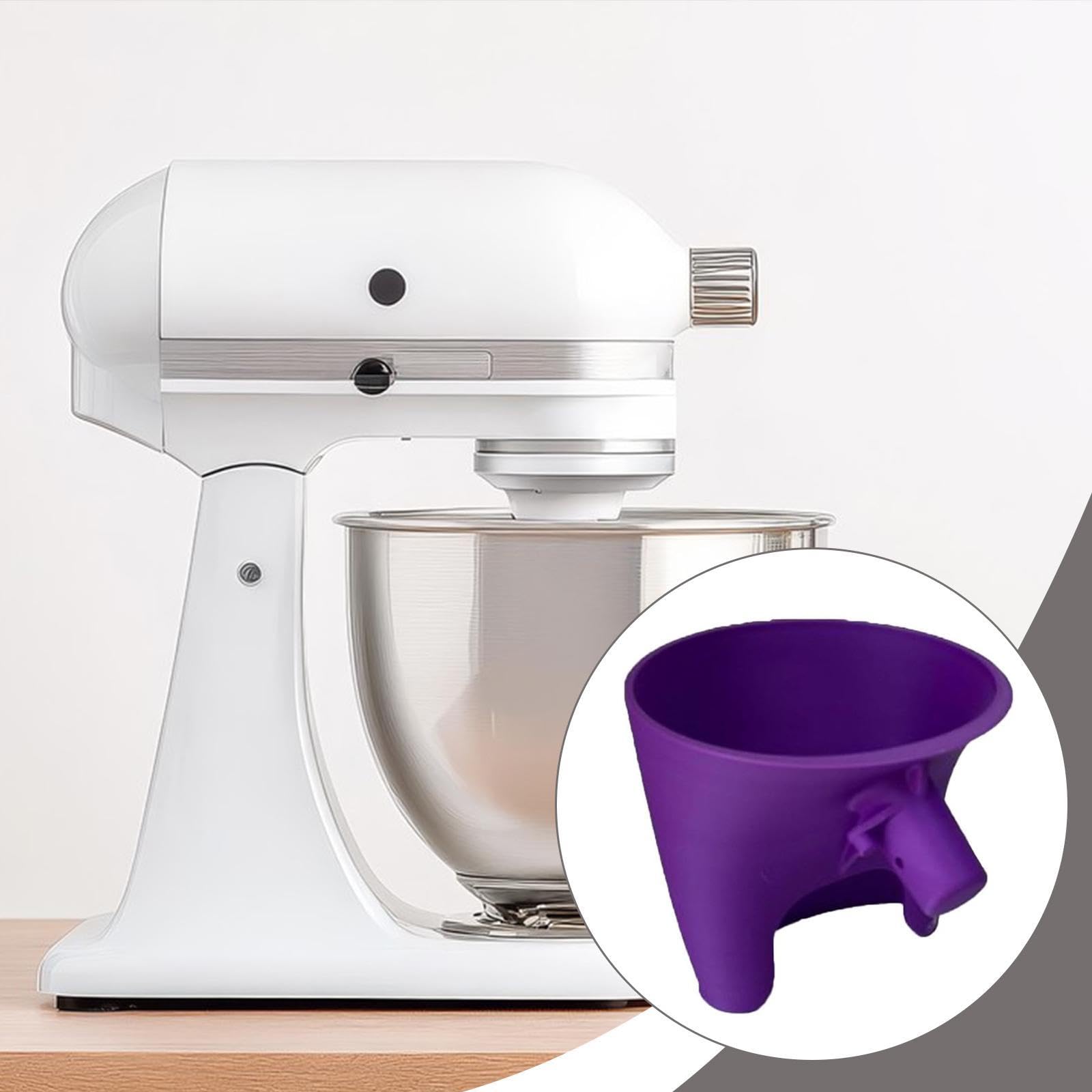 楽天BSマーケット小麦粉注ぎファンネルスタンドミキサーアタッチメント耐久性素材簡単清掃卵牛乳も注げる快適ハンドル調理補助具家庭用ベーカリーに適用, 白