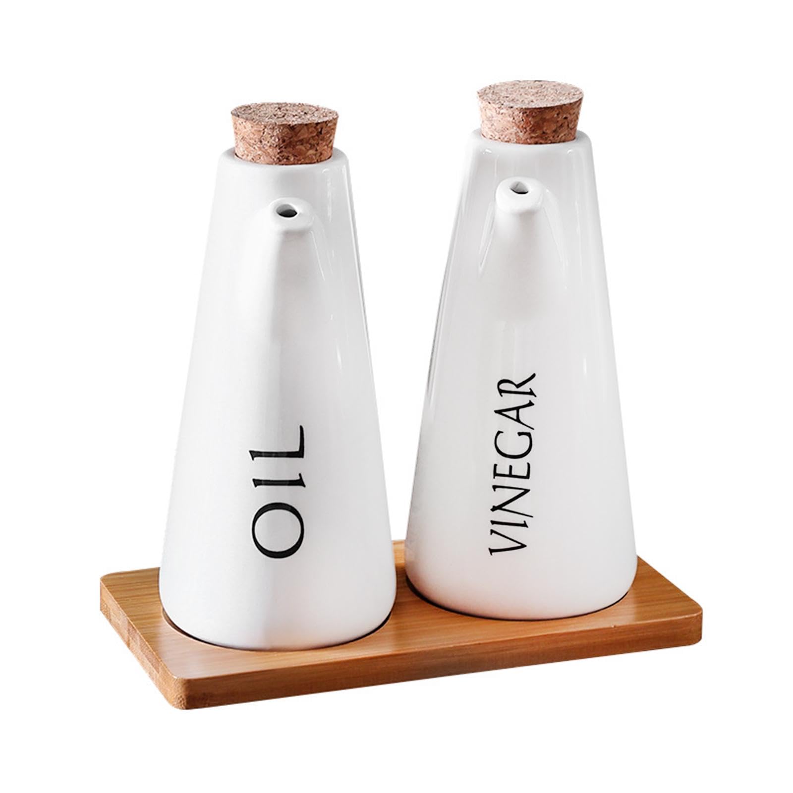 セラミックオイル＆ビネガーディスペンサーセット モダン キッチン用 オリーブオイル容器