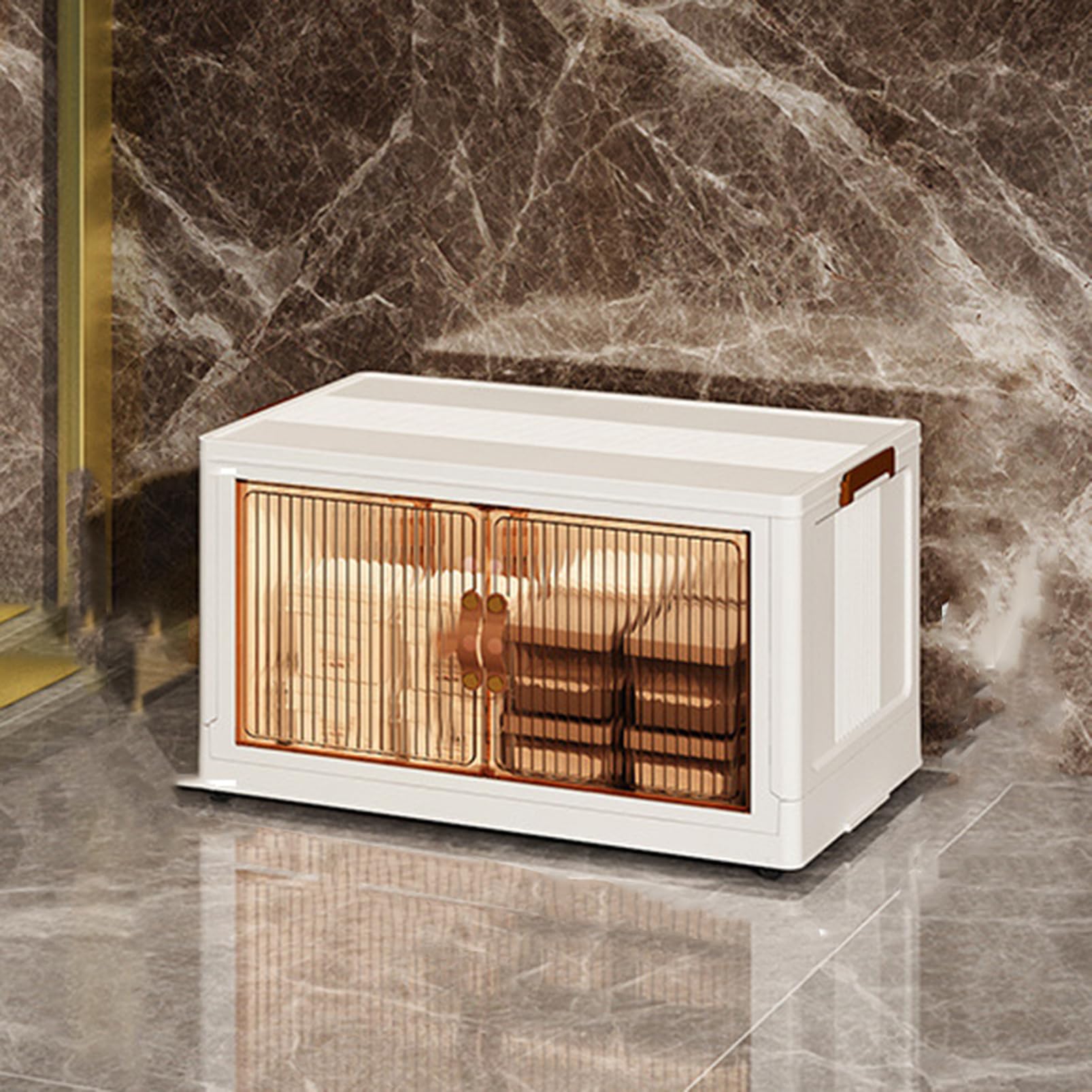 収納ボックス 折りたたみ A ボックス 取っ手付き 食品 収納ケース プラスチック 前開き 衣装ケース タ..