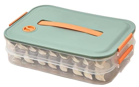 餃子収納ボックス タイマー可能 収納収納ボックス 速凍結保存水餃子箱 家庭用大容量長方形手提げタッパ..