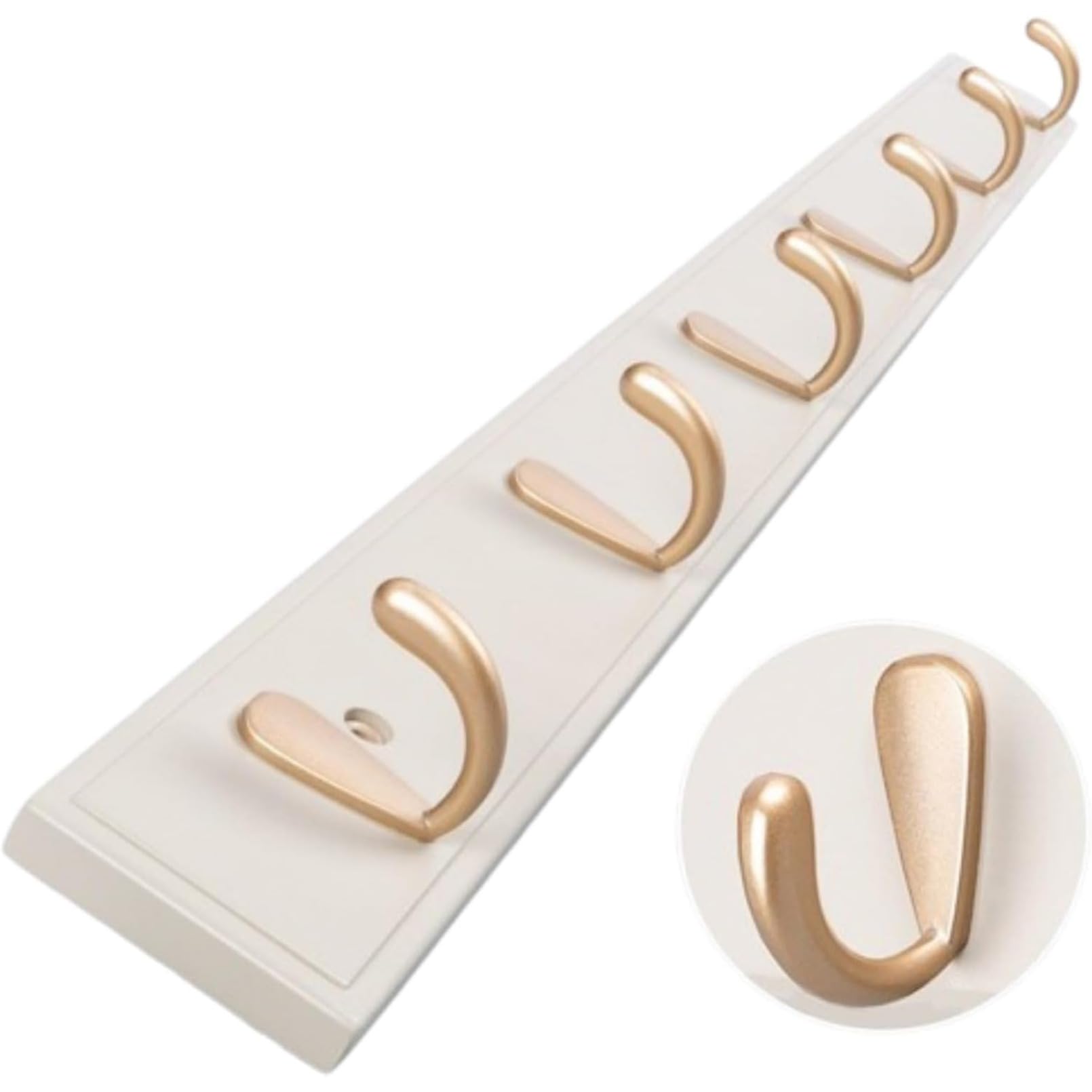 天然竹製壁掛けハンガー、整理、壁掛けフック、収納家具、壁掛けコートラック、帽子掛け、寝室/浴室/玄..