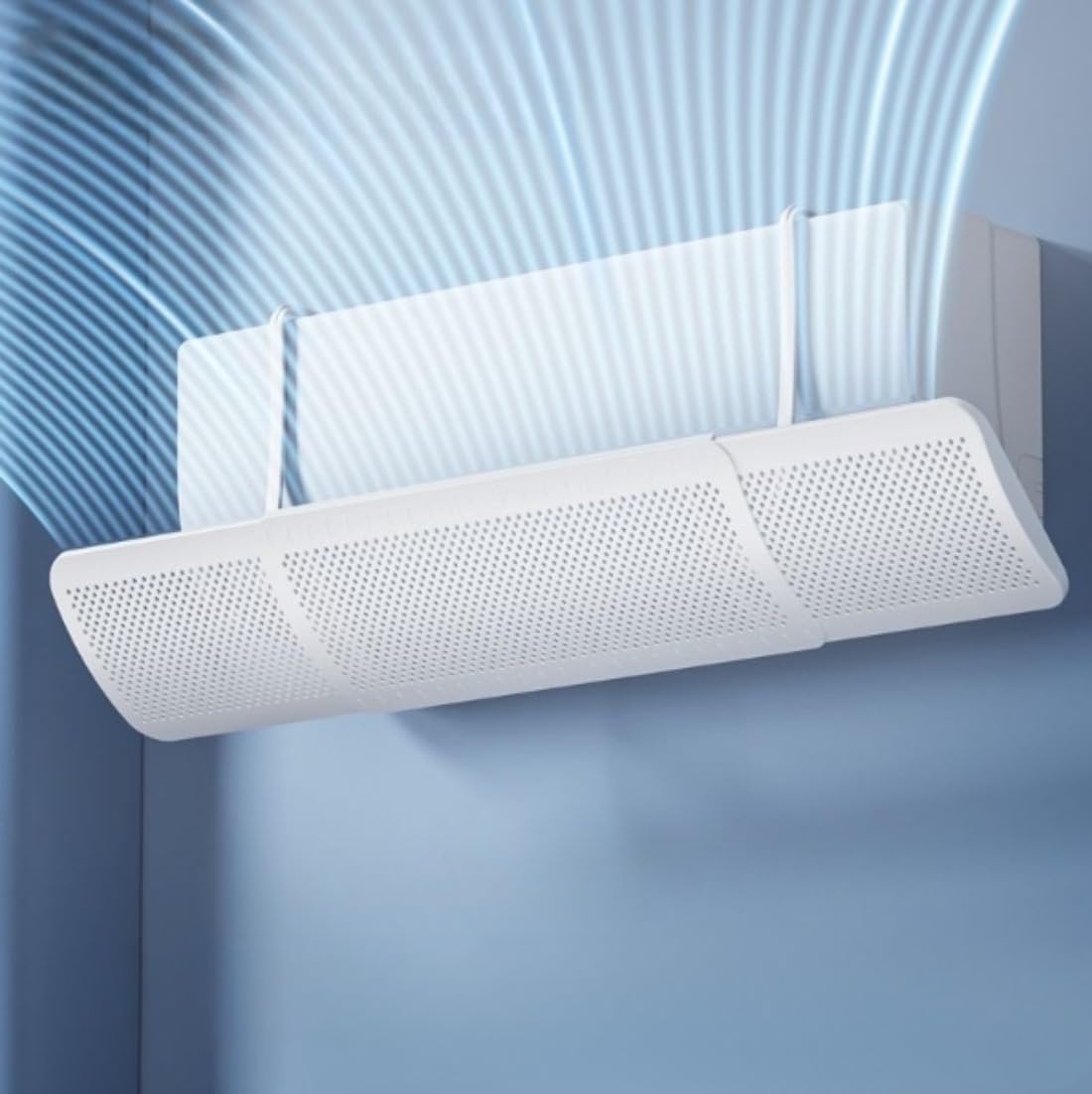 壁掛け式エアコンデフレクター、輸入品、垂直および水平方向に180°調整可能、伸縮範囲、3秒で組み立て可能、直接的な空気の流れを防ぎ、暖房と冷房に適しており、空気の循環を改善し、エネルギーを節約し、結露を防ぎ、取り付けが簡単、家庭やオフィスに適しています。