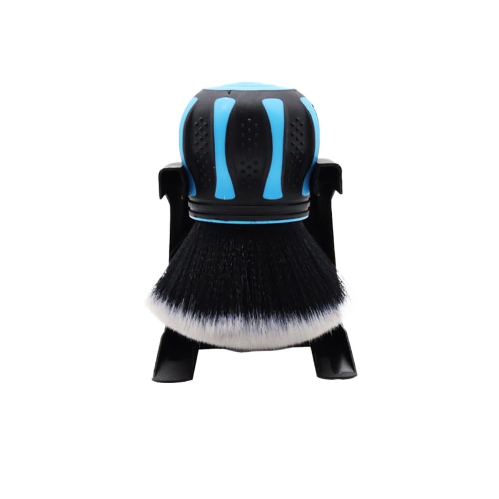 カーディテーリングブラシ ウルトラソフト 自動車内装ダストブラシ 収納ラック付き 車 合成ブラシクリーニングツール ユニバーサルカバー 車内または車外の広いエリア (ブルー)