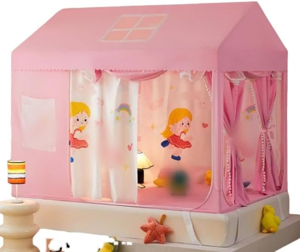 キッズテント 全方位ガード付き睡眠テント 3ドア設計・遮光カーテン付き 通気性・防虫・防蚊・防塵 天..