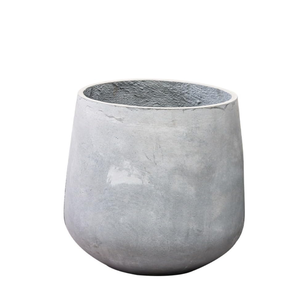 大きな植木鉢｜石造り・丸型｜底穴付きで排水良好｜環境に優しい素材｜屋外・庭・ベランダ用｜耐久性 おし ...