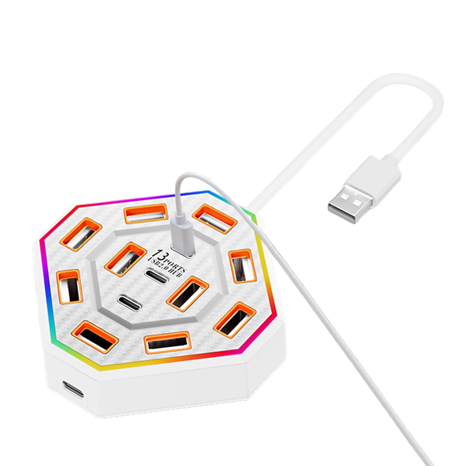 ノートパソコン ドッキングステーション - 13ポート コンピュータ用ドッキングステーション | 7色ライト搭載 作業効率化ガジェット - 自宅 図書館 アパート 寮 学校 大学向け bsmarket77-10090377 BSマーケット パッケージ画像