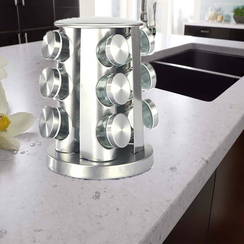 キッチン収納 360度回転　取り出しやすい 調味料ラック スパイスボックス 回転 おしゃれ 調味料収納 調..