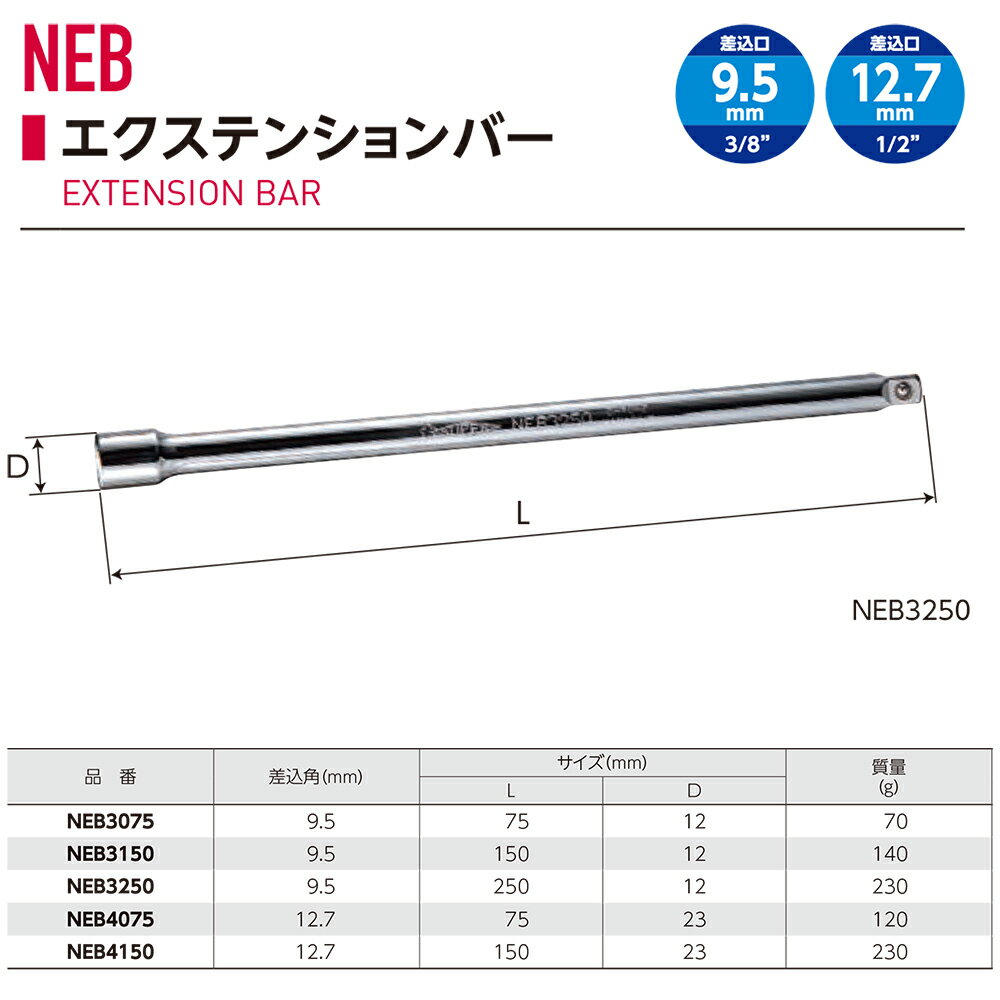 �����ѡ��ġ��� �������ƥ󥷥��С� ������9.5mm (75mm/150mm/250mm) ������12.7mm (75mm/150mm) NEB3 NEB4 SUPERTOO