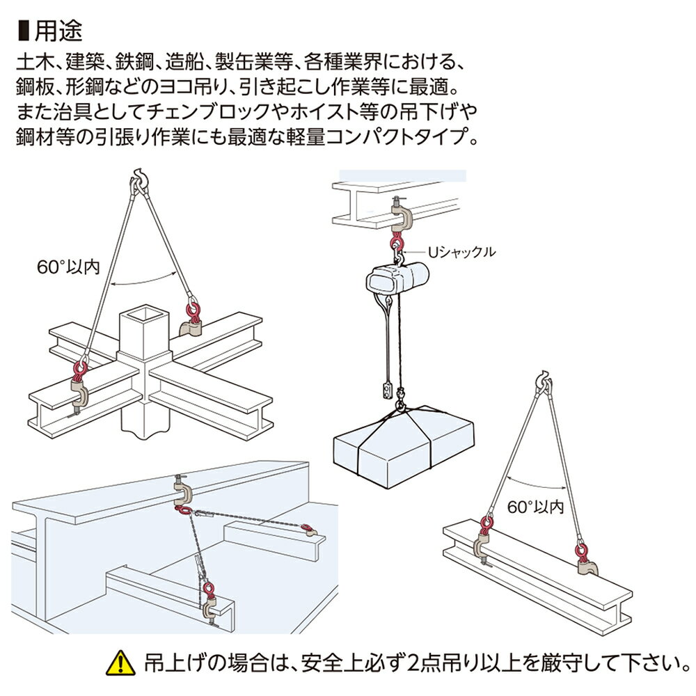 スーパーツール スクリューカムクランプ 吊クランプ引張り治具兼用型 スイベルタイプ ツイストカム式 容量 (0.5t、1t) SUC-0.5S SUC-1S SUPERTOOL