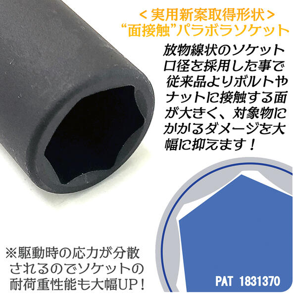 FPC スリムパラボラインパクトショートソケットセット 4点 差込角19.0mm 3/4 sq ケ...