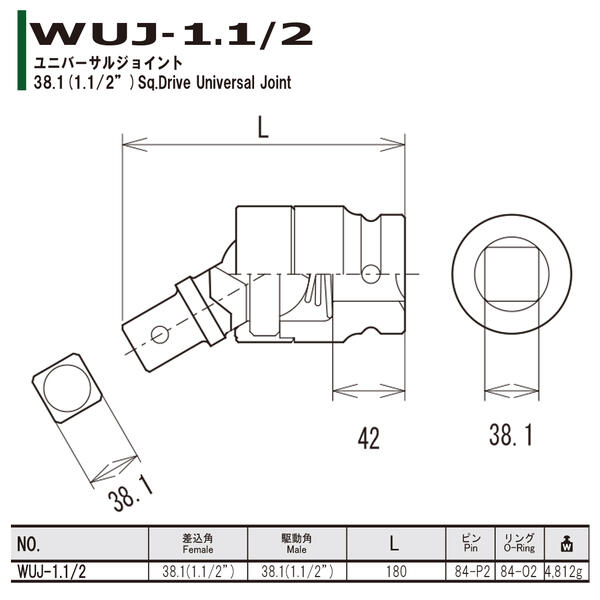 FPC ����ѥ��ȥ����� ��˥С����른�祤��� ������38.1mm (1.1/2) ��ư��38.1mm sq �󿶤ꥢ���ץ��� �����դ� ��ž�إå� �����åȥ����ץ��� �緿�ܥ�� �緿�ʥå� ���� ���� ������ WUJ-1.1/2 �ե�å���ġ���