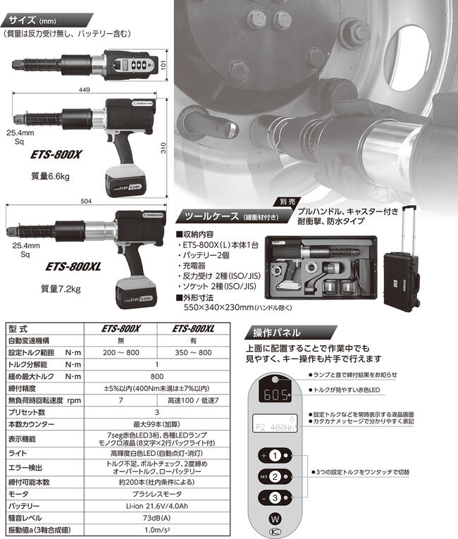 ���� ���ż����쥯�ȥ�å��ѥ�ȥ륯���å��� ������25.4mm ����ȥ륯��350��800N.m ������।�������� ȿ�ϼ� �����å�2���� ISO JIS �ȥ륯���� �ʥåȥ��ʡ� �ۥ�����ʥå� �Ż����楳��ȥ����顼��¢ ETS-800XL KUKEN