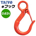 大洋製器工業 eフック 使用荷重 0.63t アイフック 先端吊り具 セーフティラッチ 玉掛け ワイヤ チェーン スリングベルト 繊維スリング 2本吊り 4本吊り 多点吊 土木 建築工事 吊上げ アイボルト 小さい穴 安全率5倍以上 0.63 TAIYO