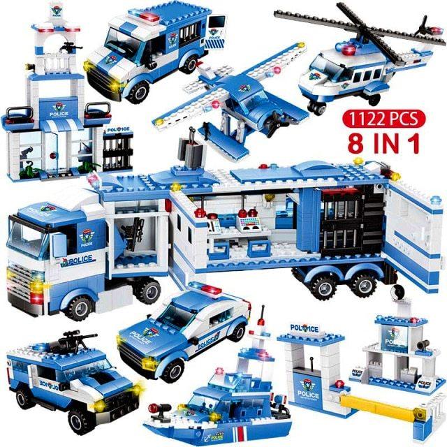 ブロック レゴ互換 POLICE 警察 1122ピーストレーラーハウス 働く車 パトカー レゴ 互換 互換性 LEGO おもちゃ LEGO互換 キッズ 子ども 子供 男の子 女の子 大人 入学 誕生日 クリスマス クリスマスプレゼント