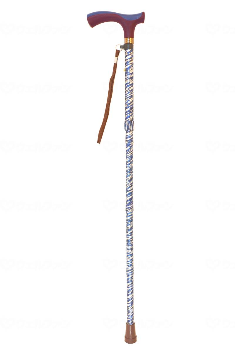 フロイデプリントステッキ 4折リタタミ5段階調整 小春日和 戯レ 水ノキラメキ 深淵ナ世界 杖