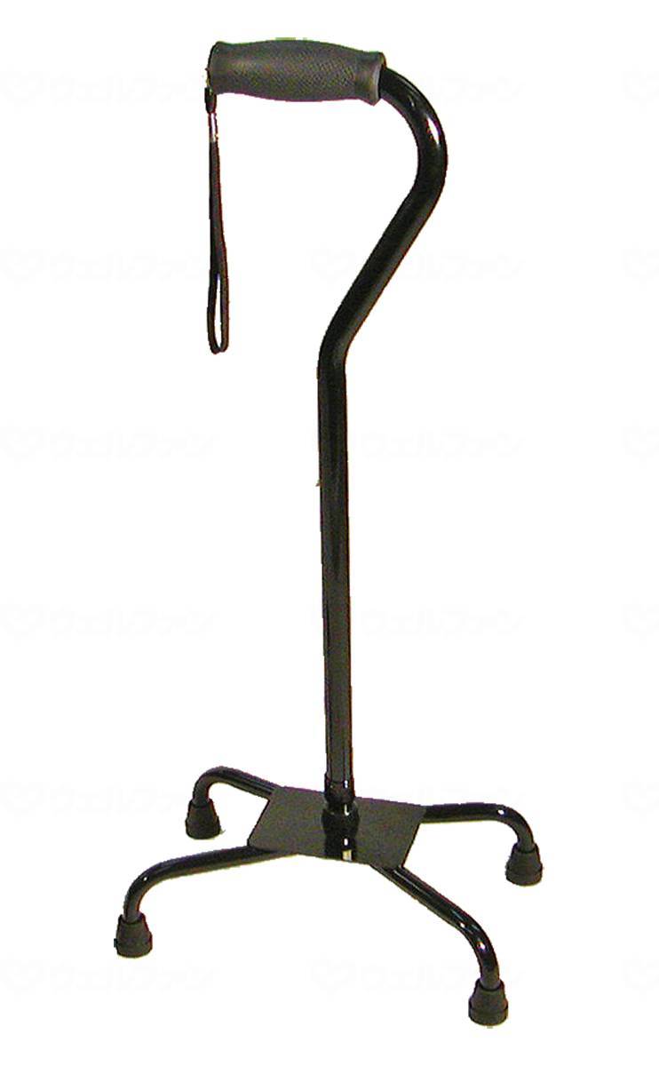 モア四点杖/ブラック/L 杖 ステッキ 杖 自立 つえ 女性 男性 アルミ 軽量 立ち上がり 介助 転びにくい 転倒防止 つまずき防止 歩行補助 歩行サポート 立ち上がりサポート 介助 男性用 女性用 母の日 父の日 敬老の日 プレゼント ギフ