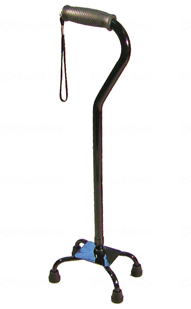 モア四点杖/ブラック/S 杖 ステッキ 杖 自立 つえ 女性 男性 アルミ 軽量 立ち上がり 介助 転びにくい 転倒防止 つまずき防止 歩行補助 歩行サポート 立ち上がりサポート 介助 男性用 女性用 母の日 父の日 敬老の日 プレゼント ギフ