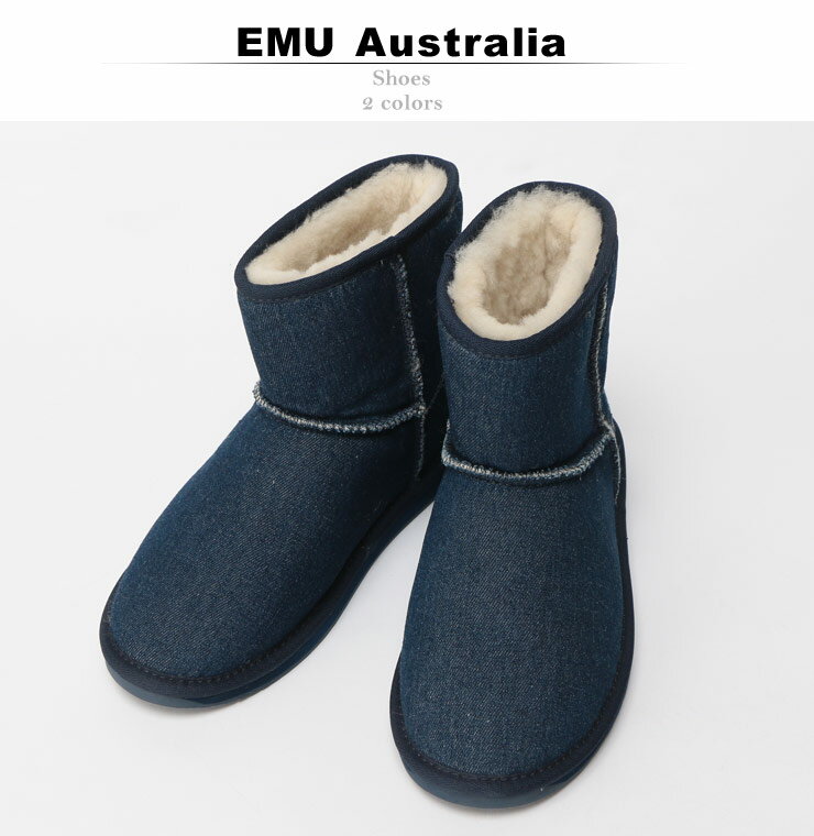 エミュー オーストラリア EMU Australia 撥水 デニム地 ロゴ 内ボア ムートンブーツ Stinger Denim Mini ブランド レディース 女性 ファッション 靴 シューズ ブーツ ショートブーツ 【EMW1377】 正規代理店 【dl】brand