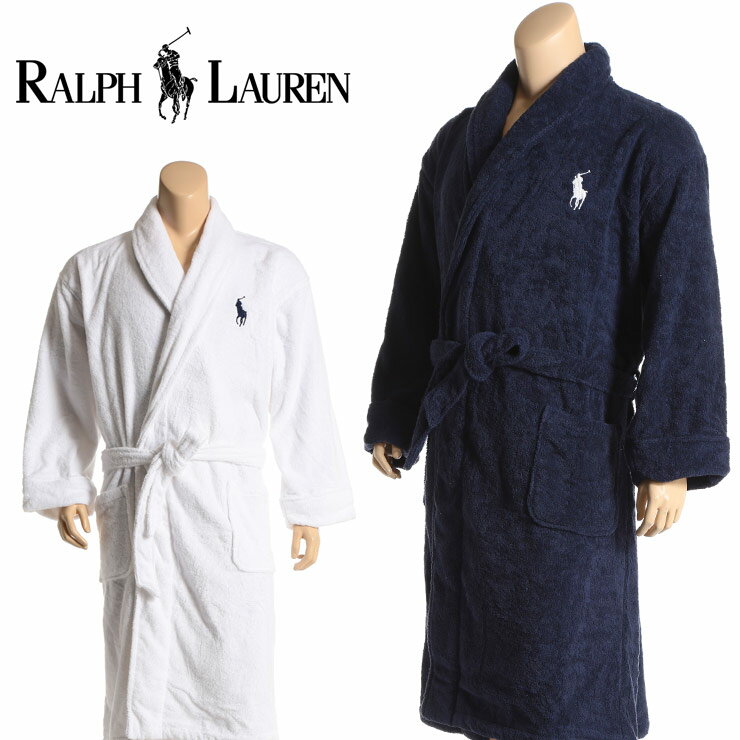 POLO RALPH LAUREN ポロラルフローレン バスローブ 大きいサイズ メンズ 綿100％ ルームウェア 部屋着 パジャマ ナイトガウン ナイトウェア コットン ホワイト ネイビー 1XL 2XL 3XL 4XL 父の日 プレゼント