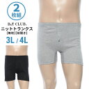 【クーポン利用で最大3000円OFF】ニットトランクス 2枚セット 3L 4L 大きいサイズ メンズ 伸縮性 前開き 無地 グレー ブラック B&T CLUB ...